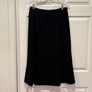 Vintage JM Collection Black Faux Suede Midi Skirt - Size 10P